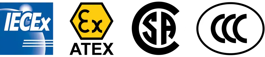 其中(zhong)包括國(guo)際(ji) IECEx 認證、歐洲 ATEX 認證、美國(guo) CSA US 認證及(ji)中(zhong)國(guo)CCC 認證。